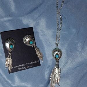 Handcrafted Sterling Silver Turquoise Jewelry Set